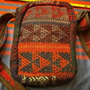 Boho Woven Patchwork Crossbody Bag Tapestry Geometric Hippie Festival Purse